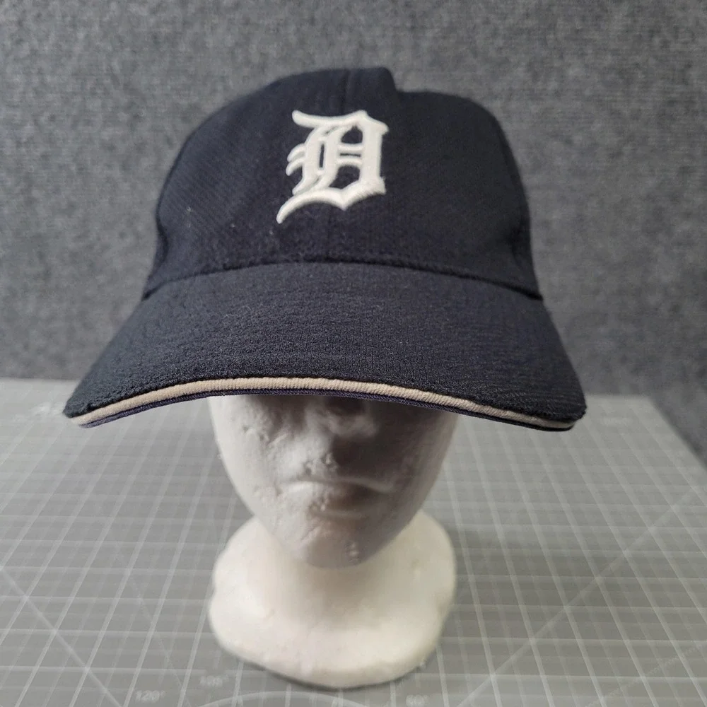 Detroit Tigers Hat Cap Fitted Mens Large Navy White MLB Baseball A-FLEX New Era